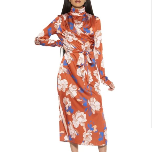 Alexia Admor Dresses & Skirts - Alexia Admor Mock Neck Midi Dress